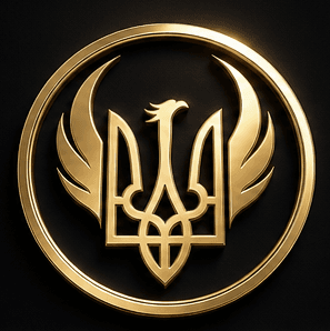 AION Music Lab emblem — golden Ukrainian trident